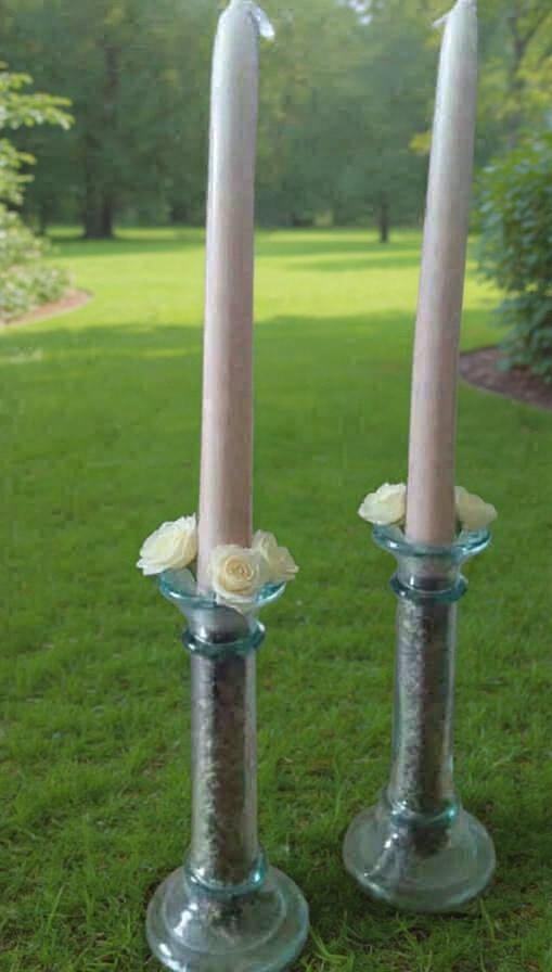 Kandelaars in oud glas/antieke kandelaars +... voor Pasen, Neuf, Vert, Autres matériaux, Chandelier
