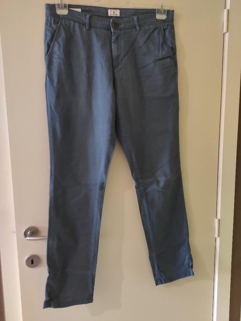 Broek blauw/petrol, Jack&Jones, slim, W 34 L 34 of maat L, Ophalen, Maat 52/54 (L), Blauw, Gedragen