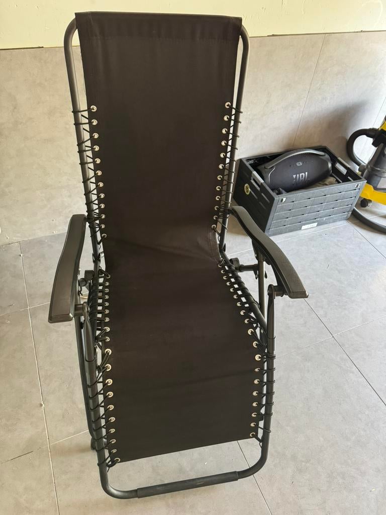 Zwarte relax zetel, Tuin en Terras, Ophalen, Zo goed als nieuw