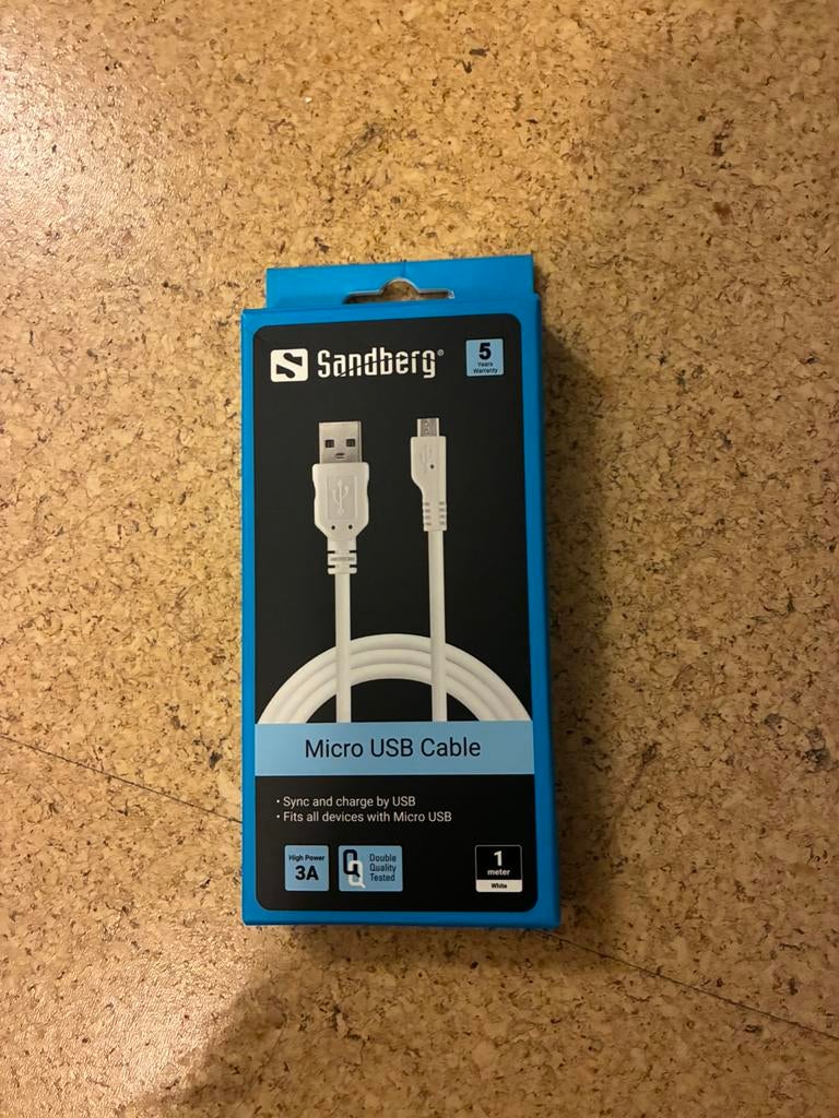 Sandberg mirco USB kabel, Ophalen of Verzenden, Nieuw