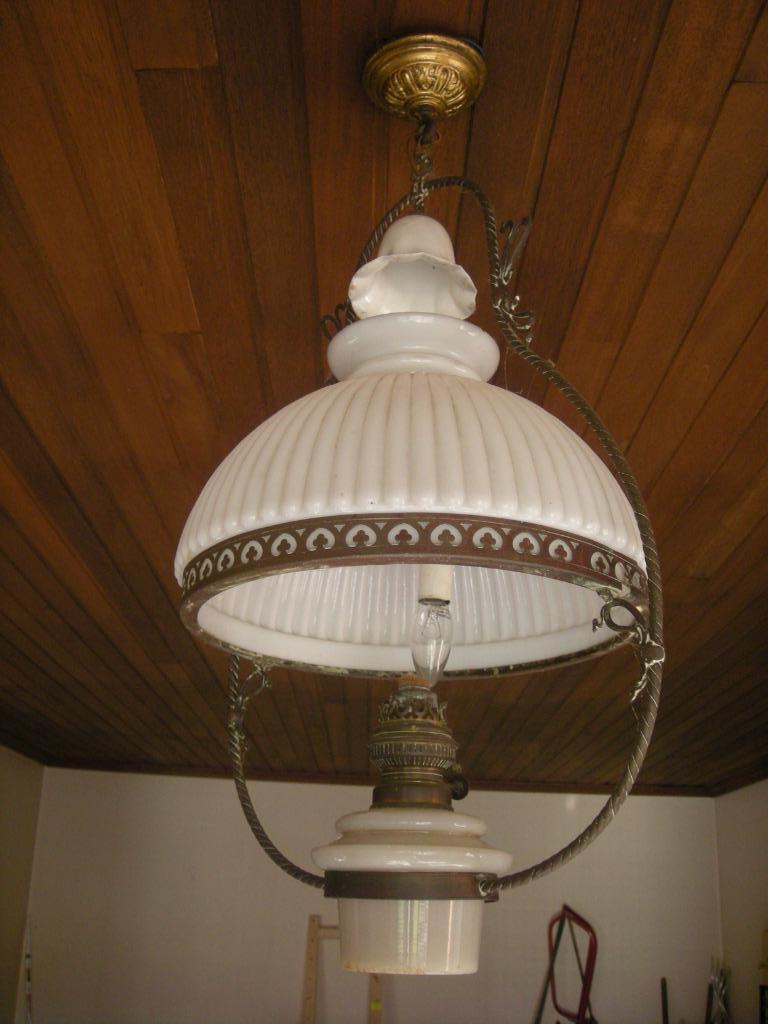Authentieke hanglamp petroleum / olie, Ophalen