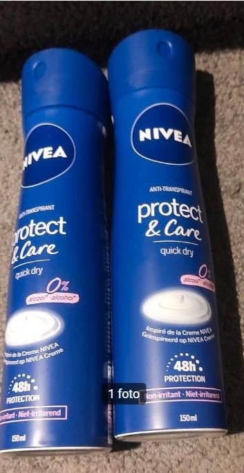 Deodorant Nivea Protect&Care 0% alcohol 1,75€ per stuk 3 vr2, Ophalen of Verzenden, Nieuw, Deodorant of Bodyspray