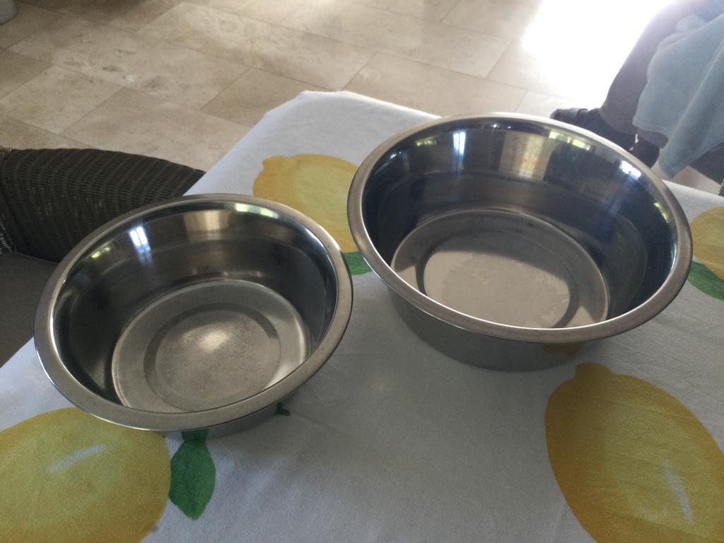 Inox drinkbekers, twee, Dieren en Toebehoren, Ophalen, Zo goed als nieuw
