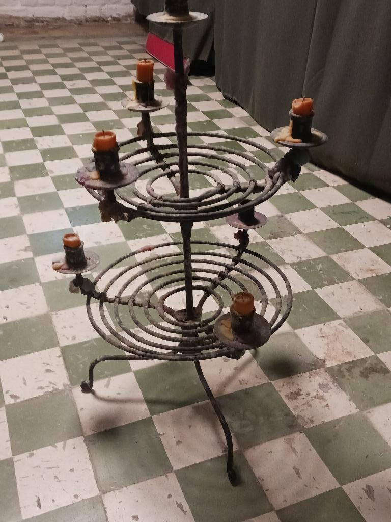 Bougeoir en fer, Enlèvement, Utilisé, Métal, Chandelier