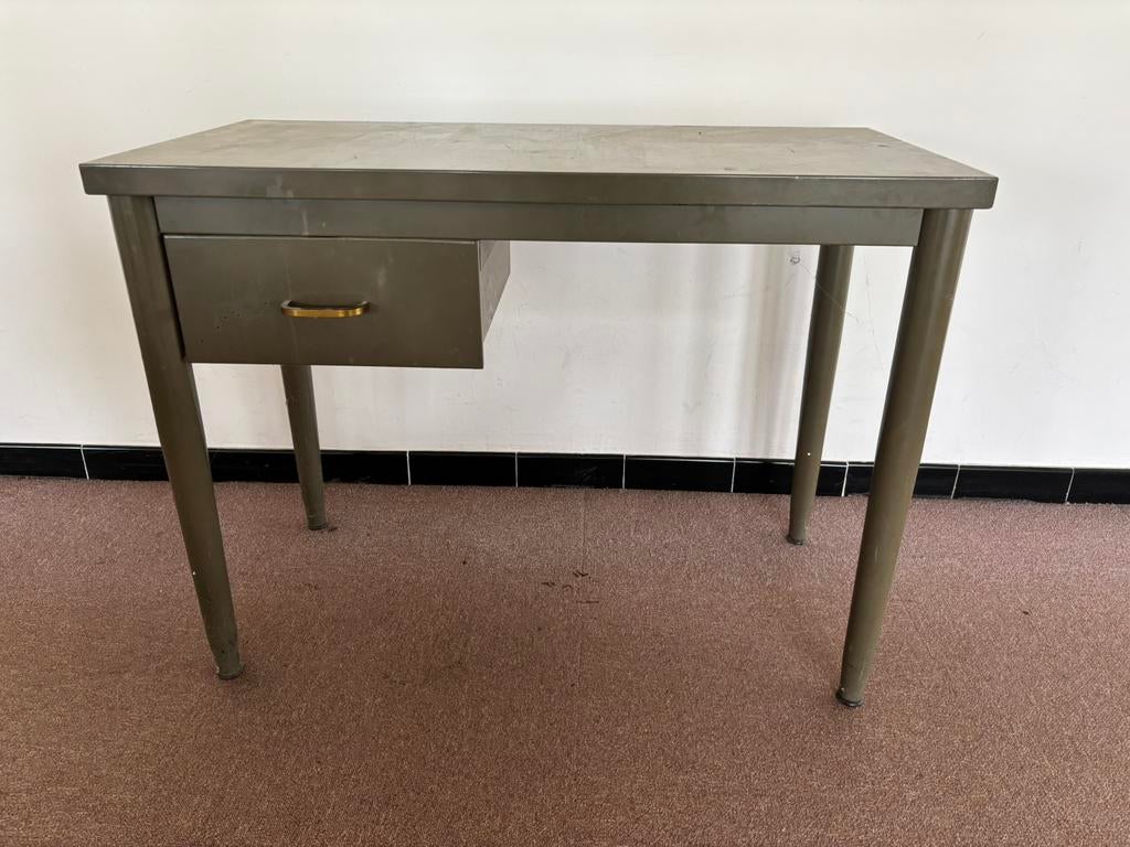 Vintage mini bureau in ijzer, Huis en Inrichting, Vintage, Ophalen, Gebruikt