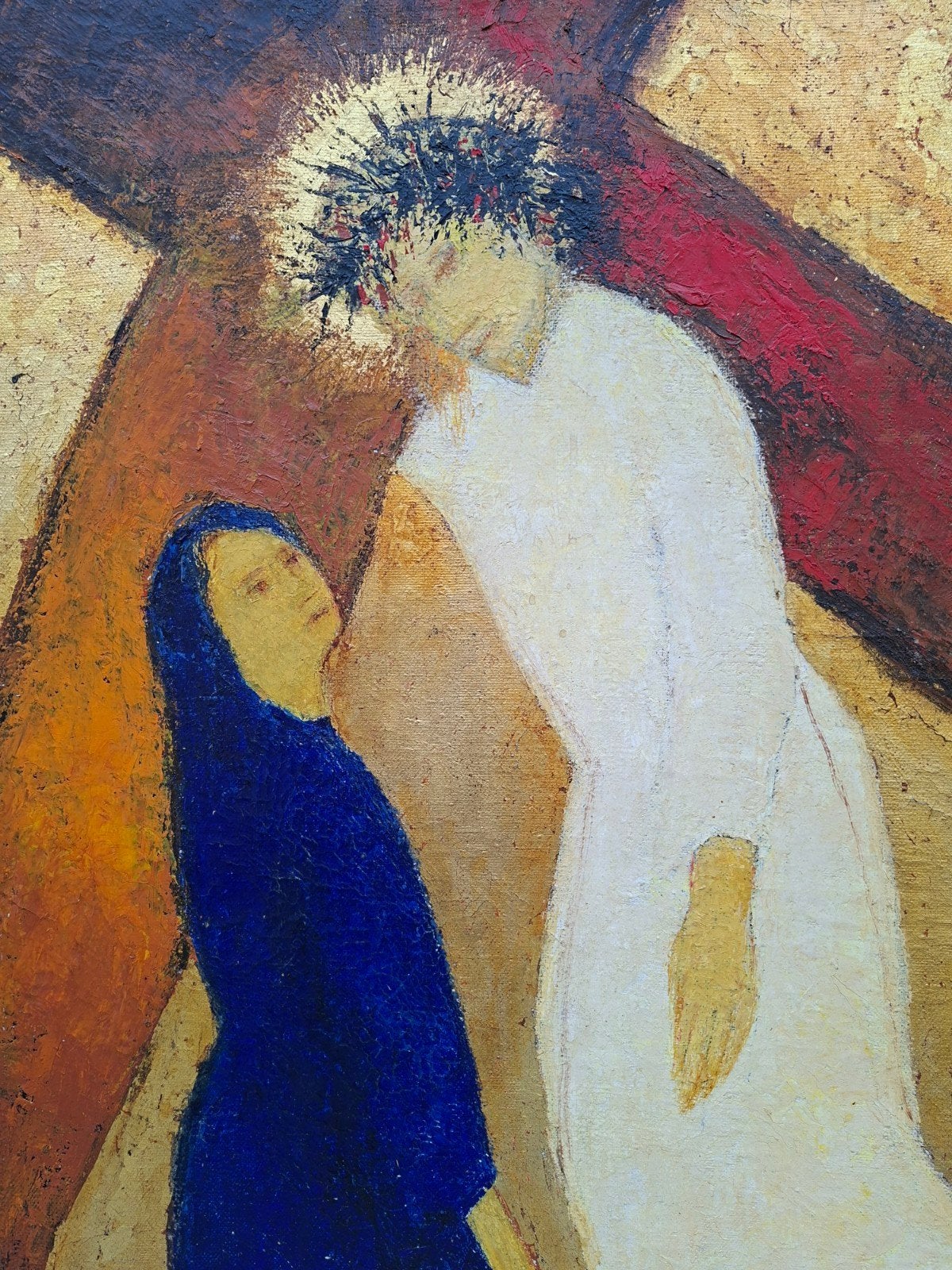 THULLIEZ Daan "Jezus ontmoet zijn Heilige moeder" olie, Ophalen