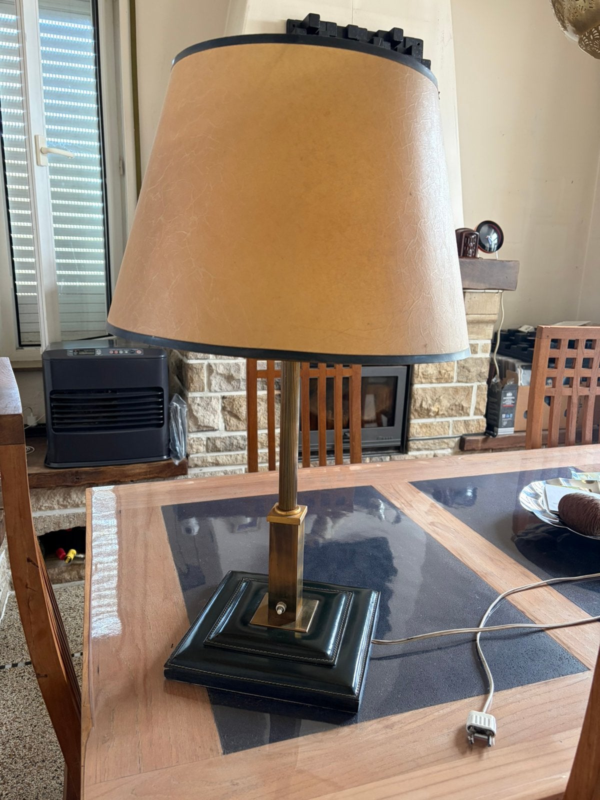 Jacques Adnet Grote en elegante lamp, Huis en Inrichting, Lampen | Tafellampen, Ophalen, Gebruikt, Metaal, Design
