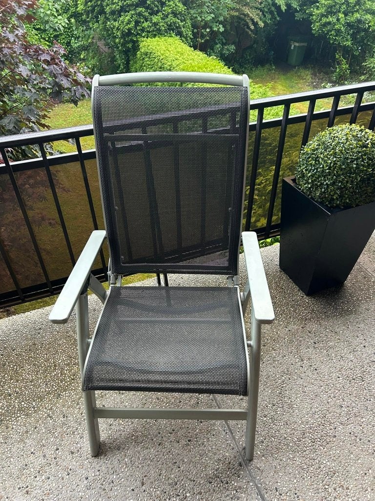 2 Tuinstoelen, Ophalen, Gebruikt, Aluminium, Verstelbaar