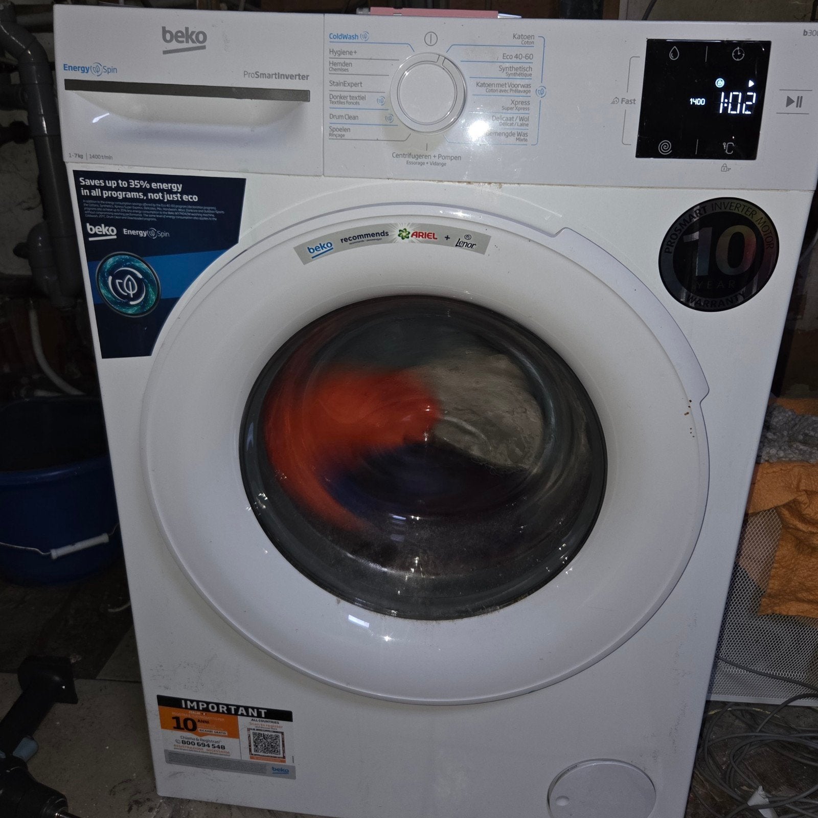 Beko wasmachine 7kg 1400t – slechts 11 maanden oud, 6 à 8 kg, Enlèvement, Utilisé, 1200 à 1600 tours