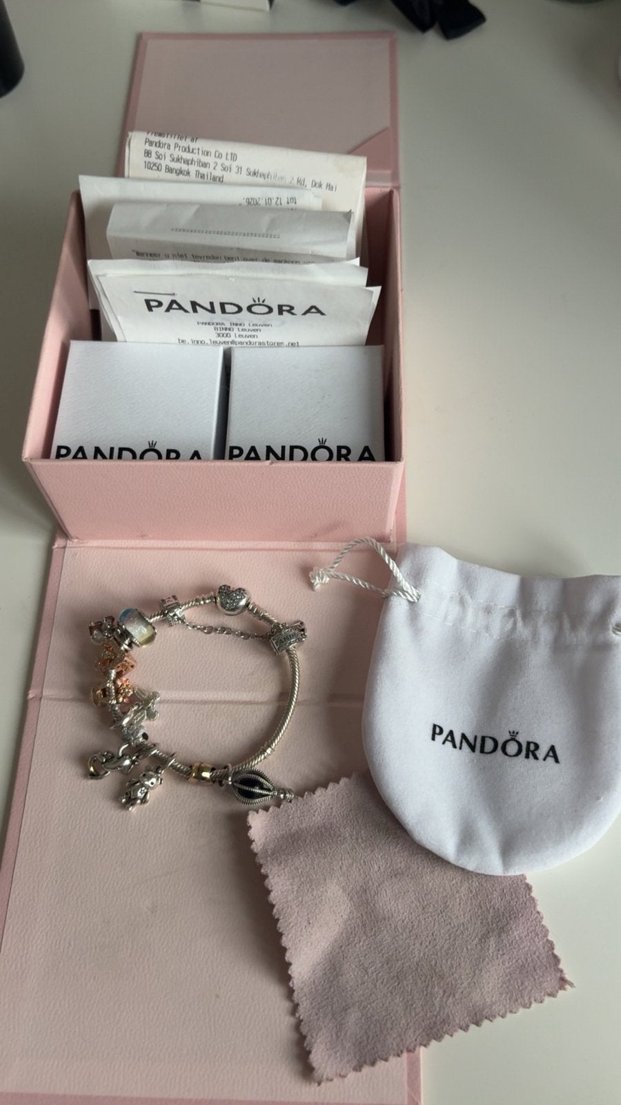 Pandora-armband, Bijoux, Sacs & Beauté, Bracelets, Avec bracelets à breloques ou perles, Enlèvement, Utilisé, Argent