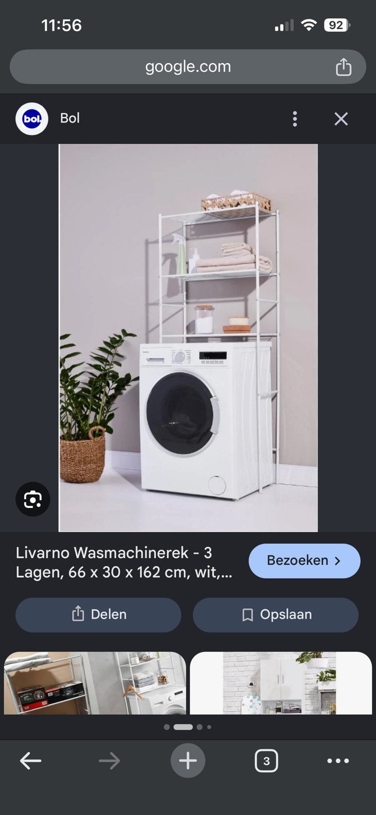 Livarno wasmachine rek grijs, Ophalen, Zo goed als nieuw, Metaal, Overige typen