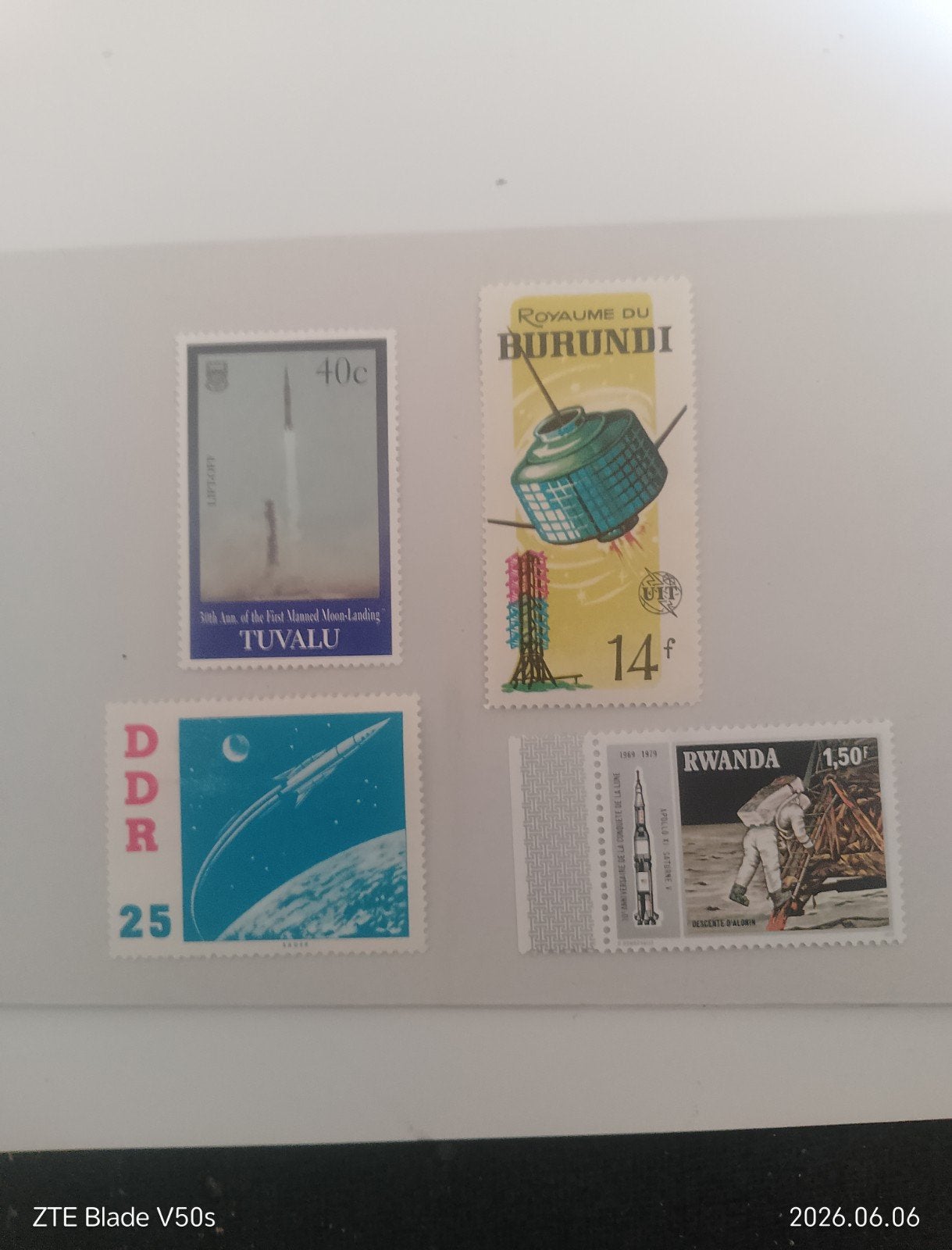 4 postzegels postfrisch ruimtevaart, Ophalen of Verzenden