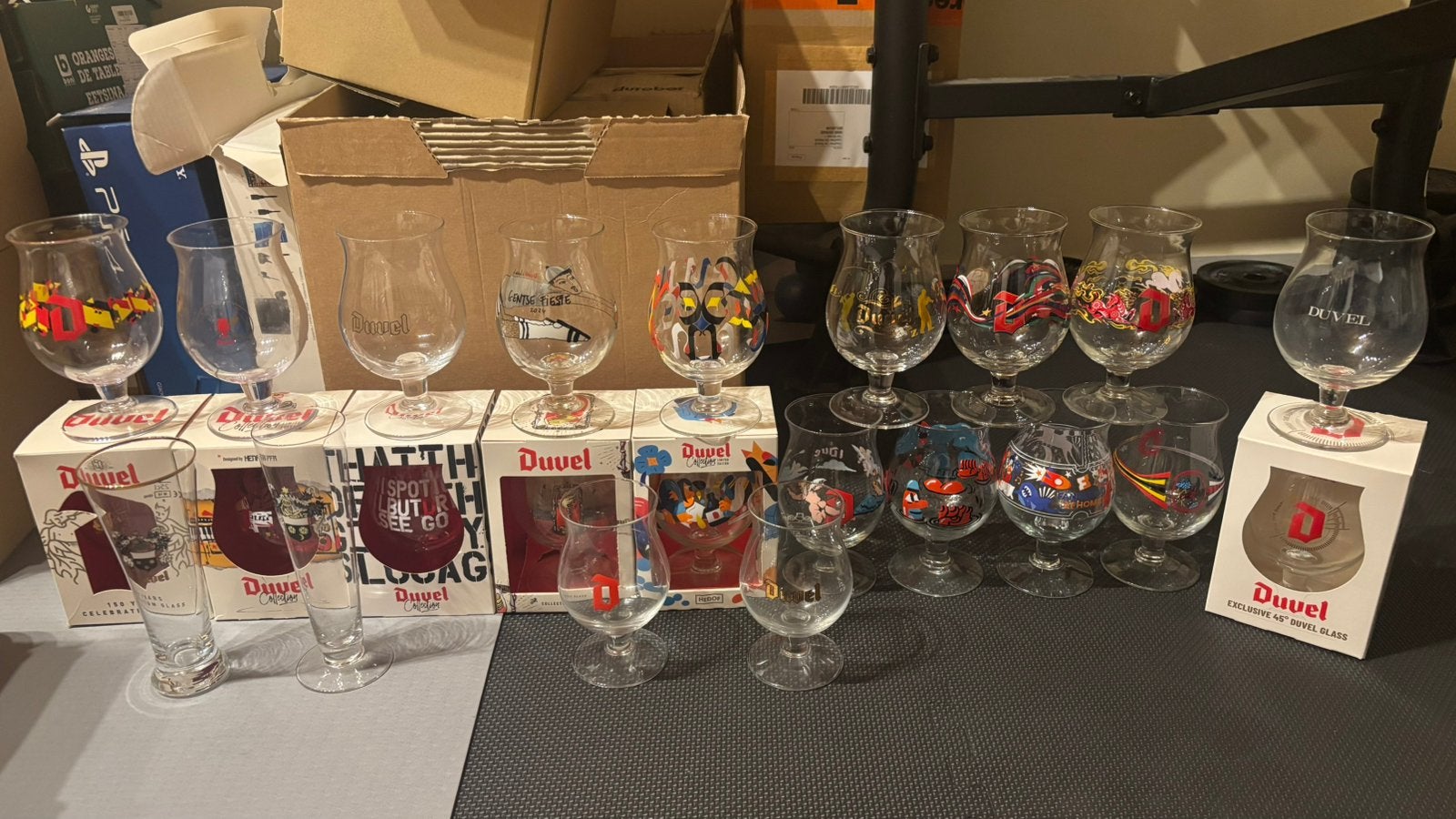 Duvel glazen set, Verzamelen, Ophalen, Zo goed als nieuw