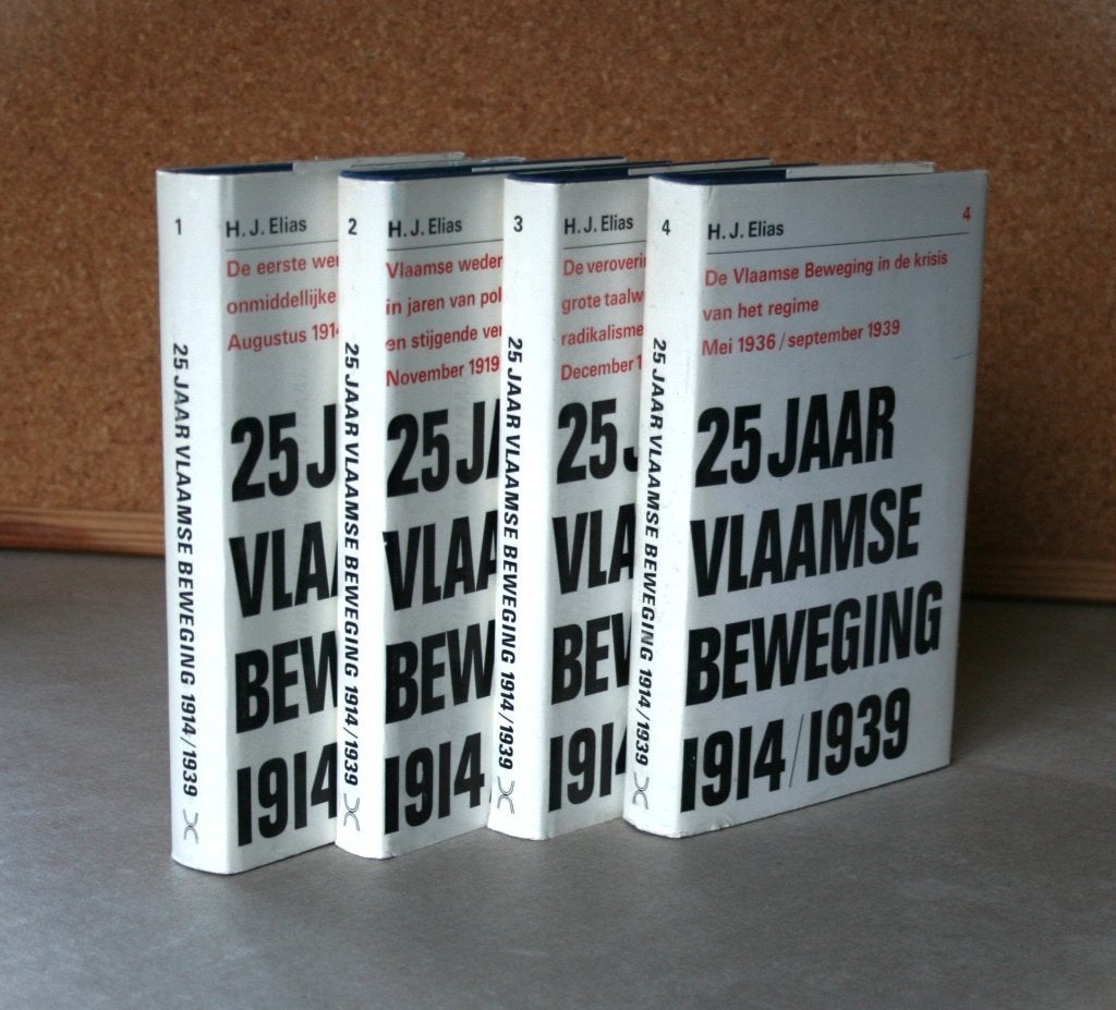 25 jaar Vlaamse Beweging. Set van 4 = 12 euro, Enlèvement ou Envoi, Utilisé, H.J. Elias, 20e siècle ou après