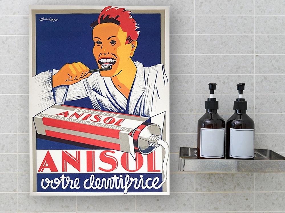 Dentifrice Reclame Anisol des années 1950, X, Envoi, Panneau publicitaire, Neuf