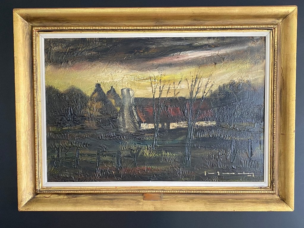 Stephaan Tessely / Schilderij op paneel / t'Boomgaardje  67, Antiquités & Art, Enlèvement
