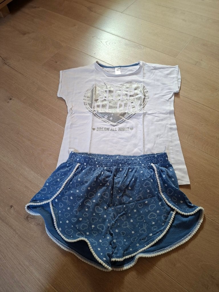 Here + there C&A: Meisjes shortama (M170), Kinderen en Baby's, Kinderkleding | Maat 170, Gebruikt, Meisje, Nacht- of Onderkleding