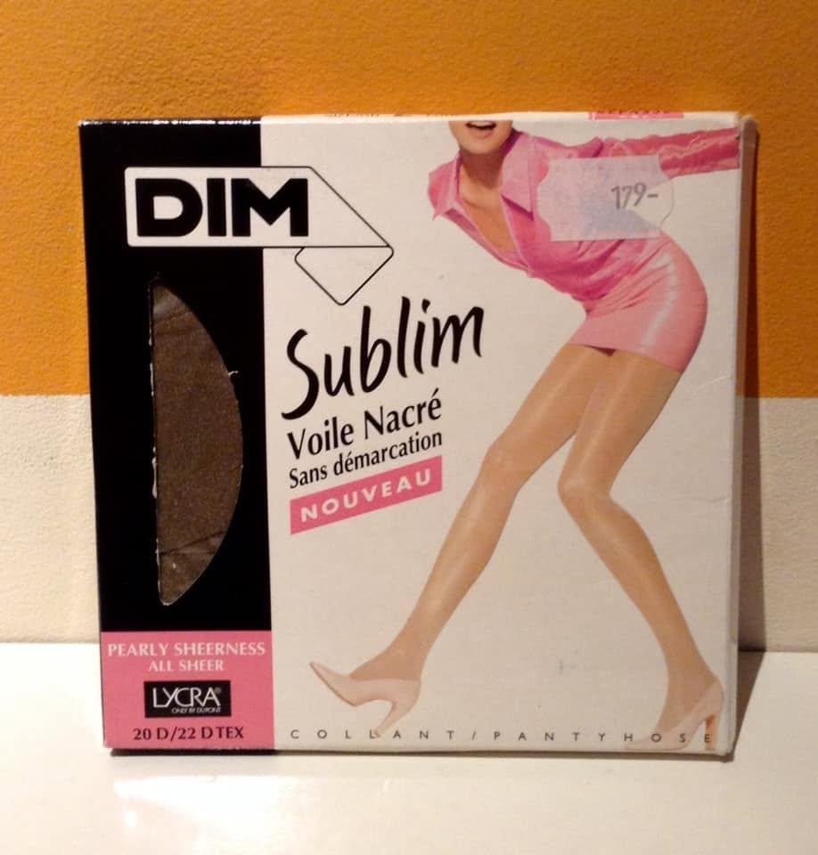 Vintage panty DIM Sublim "Voile Nacré" - Maat 2 (M) - Lune, Nieuw, Ophalen of Verzenden, Grijs, Panty