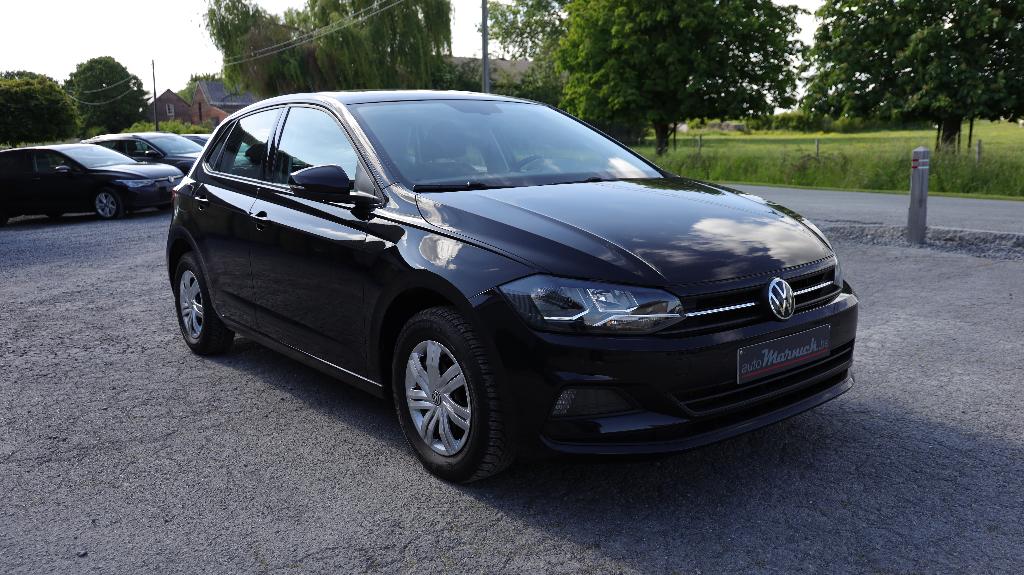 VW Polo 1,0i 2021 GPS-Cruise-PDC-Apple-Front assist, Auto's, Zwart, Bedrijf, 5 deurs, 59 kW