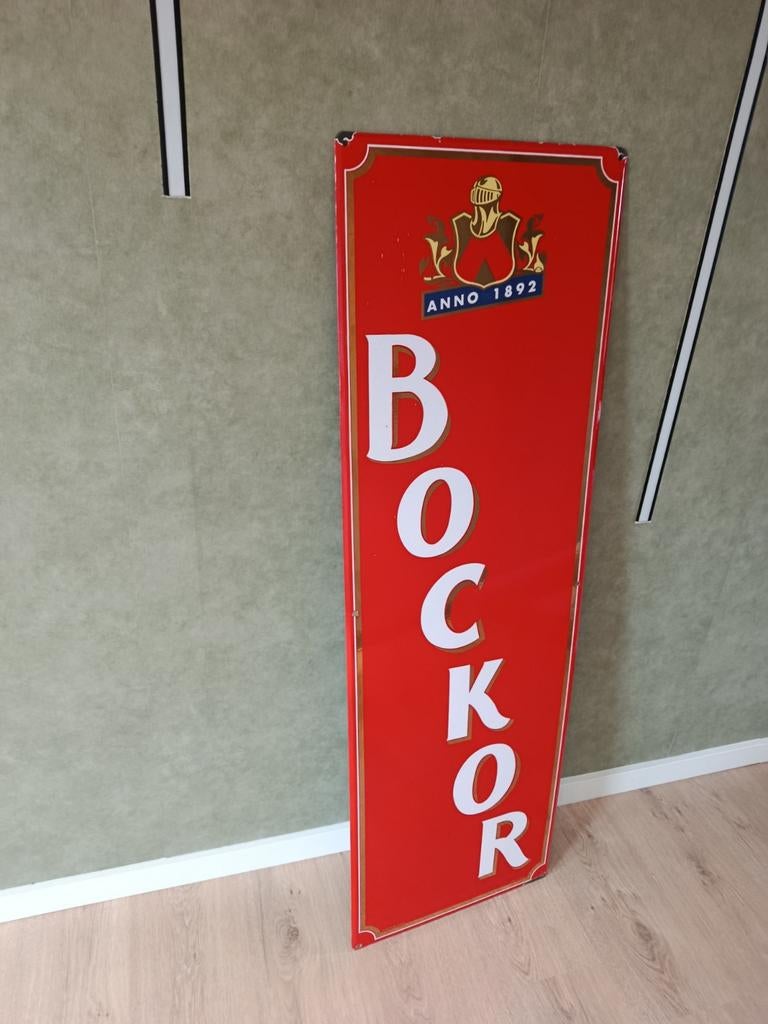 Emaille reclamebord bockor, Verzamelen, Biermerken, Ophalen