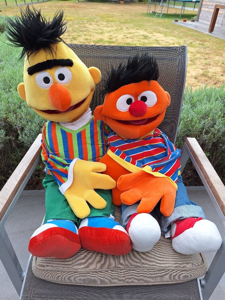 handpoppen Bert en Ernie, Enlèvement, Comme neuf