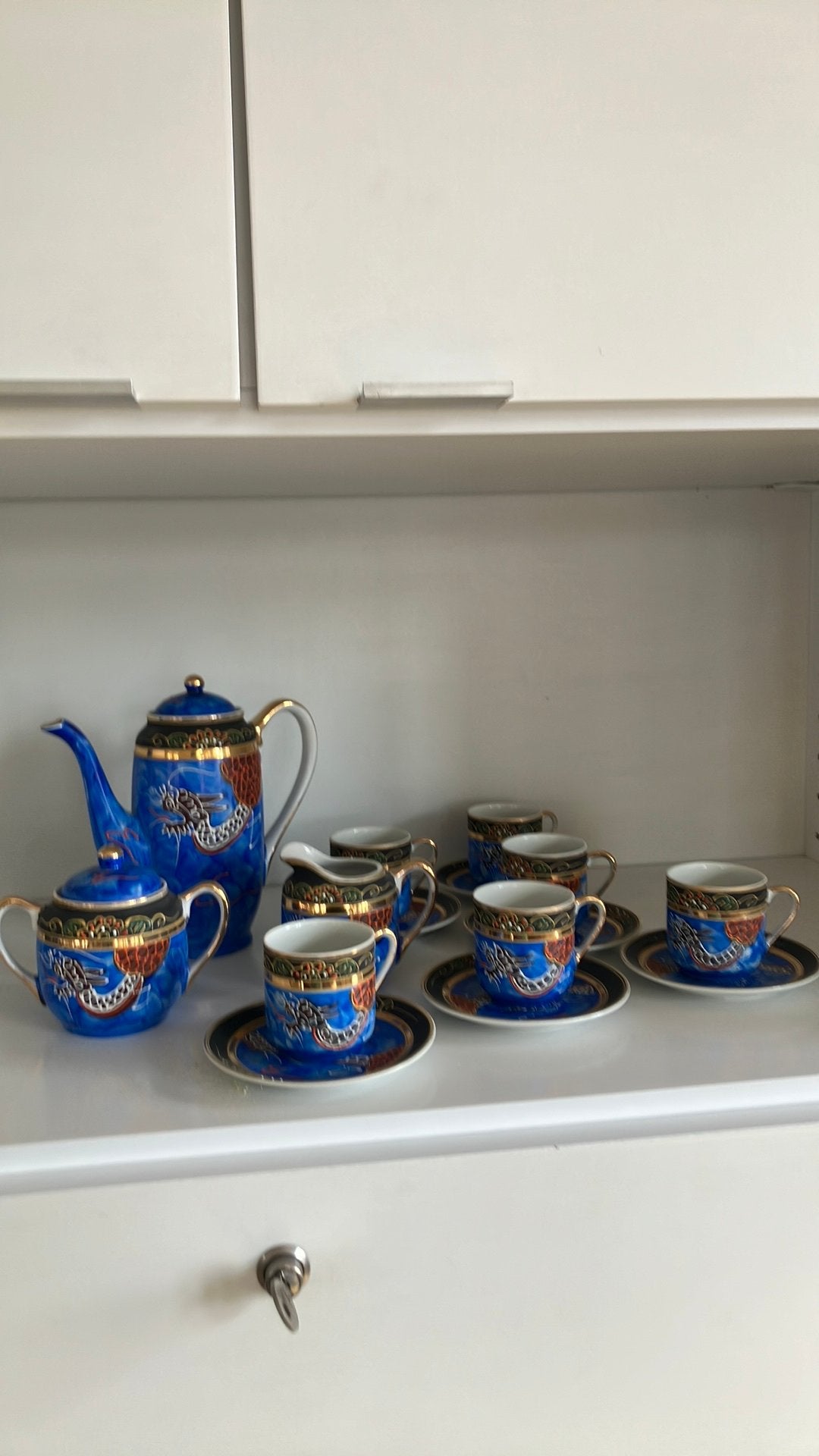 Vintage Japans koffieset Dragonware met waarmerk, Verzamelen, Ophalen