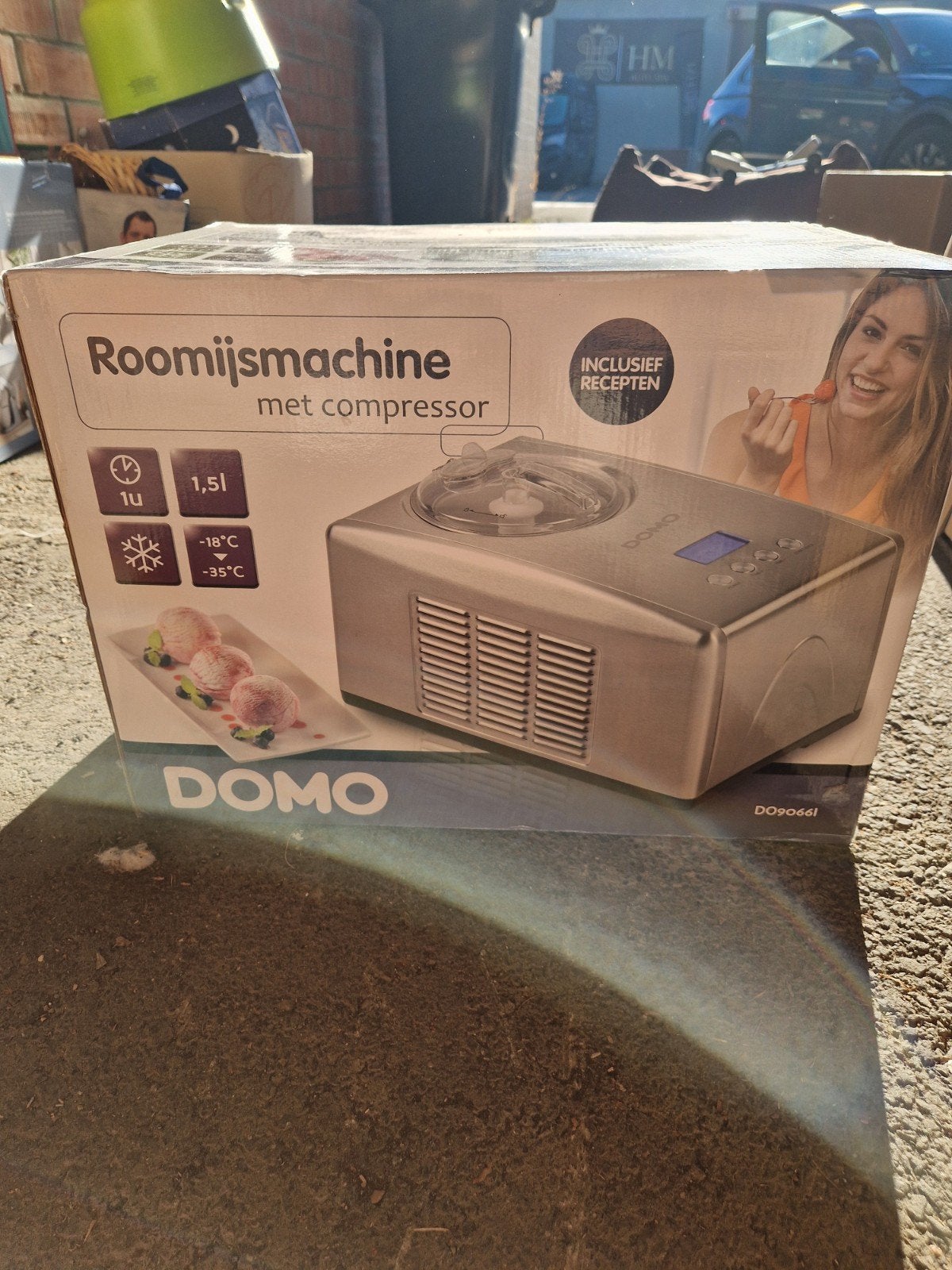 Domo Roomijsmachine met compressor, Enlèvement, Neuf, Auto-congélation