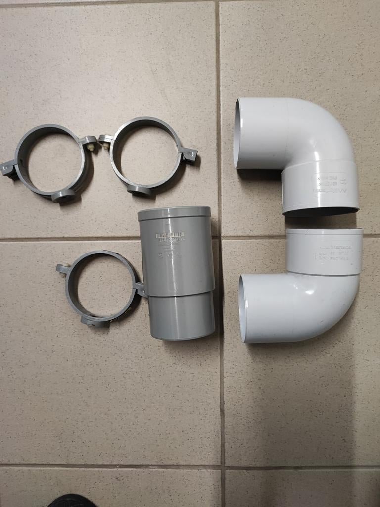 Bochten en verbindingsmof diam 80 grijs, Doe-het-zelf en Bouw, Ophalen, PVC, Bochten