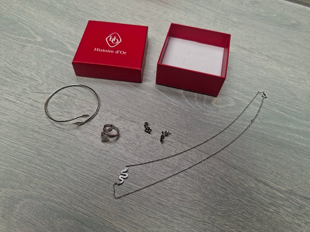 Parure argent motif serpent, Avec pendentif, Comme neuf, Enlèvement, Argent