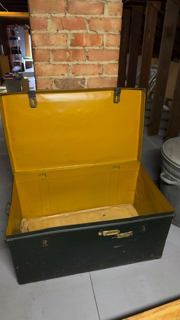 Vintage kist metaal, Maison & Meubles, 50 à 100 cm, Enlèvement, Utilisé, 50 à 75 cm