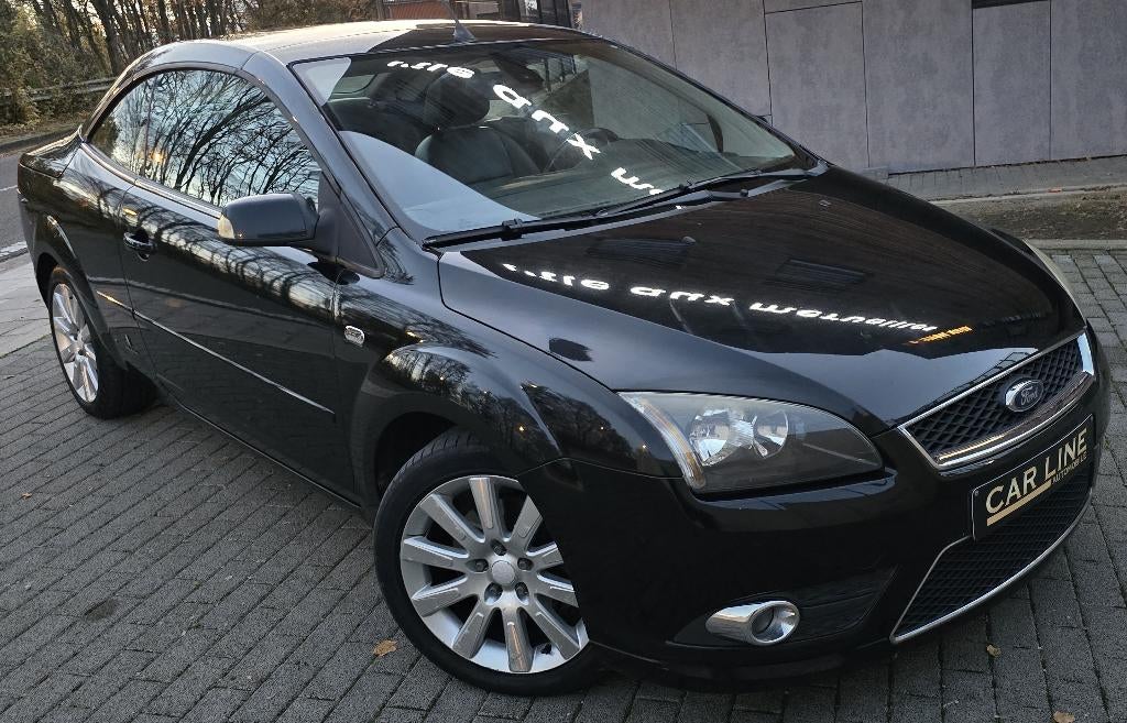 FORD FOCUS CABRIO 2.0 AUT 2008 LEER/AIRCO/JA17/163000KM, Auto's, Zwart, Cabriolet, Zwart, Leder