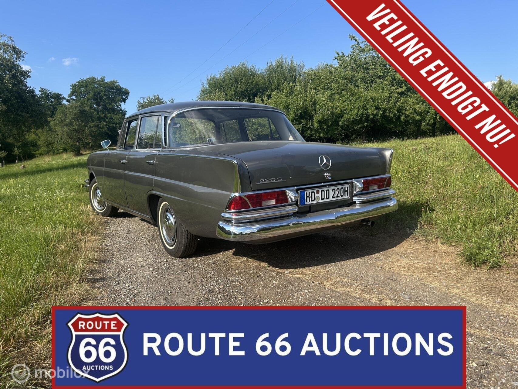 Mercedes-Benz 220 S | Route 66 Auctions, Zwart, Mercedes-Benz, Bedrijf, Handgeschakeld