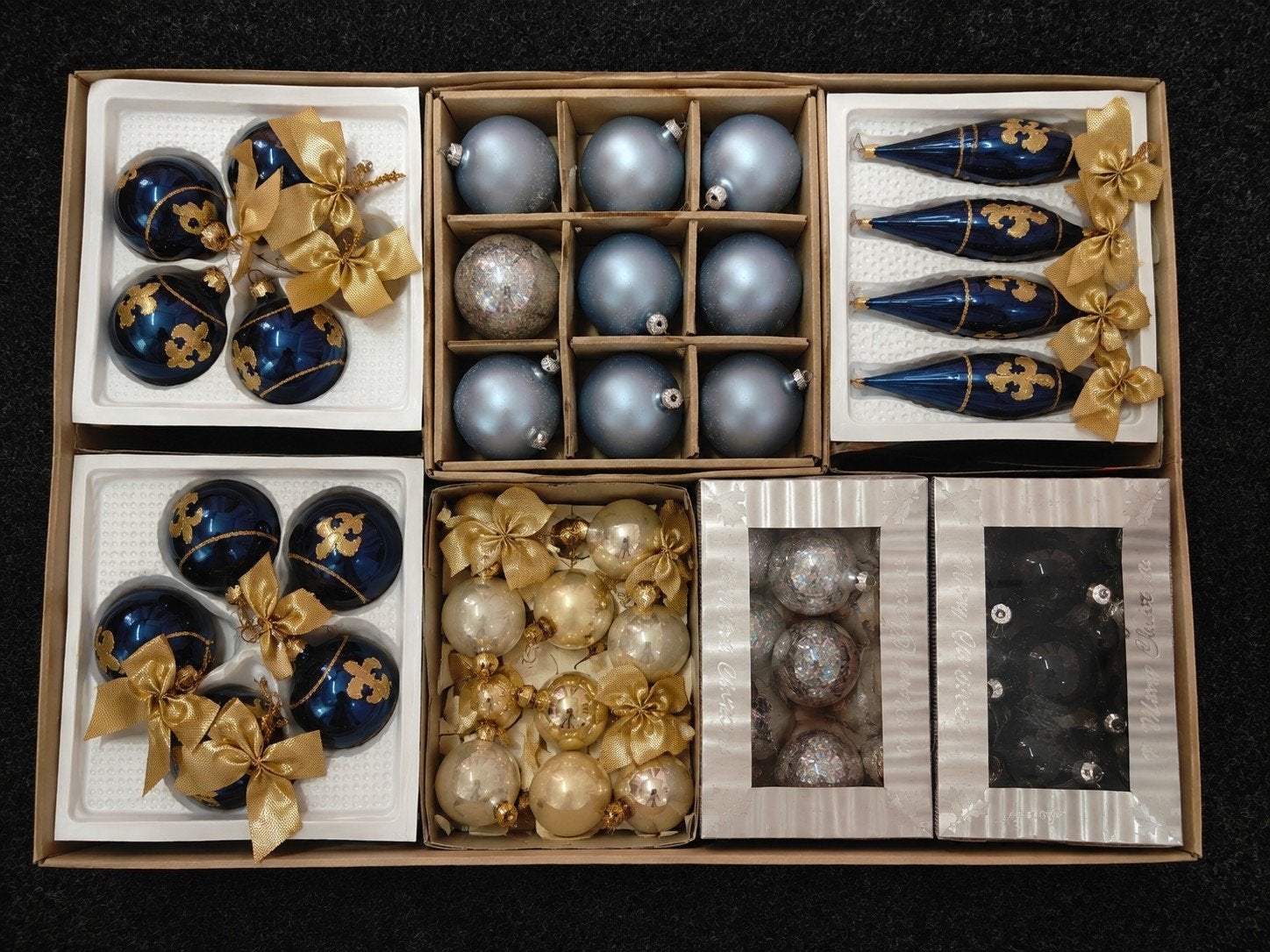 Kerstballen – collectie blauw, goud, zilver & champagne, Enlèvement ou Envoi