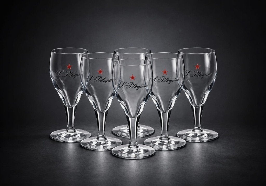 Six verres à eau sur pied San Pellegrino officiel, Enlèvement, Neuf, Verre à eau