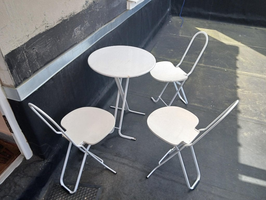 Table de jardin et chaises Gastone Rinaldi, Enlèvement, Utilisé, Rond, Bois