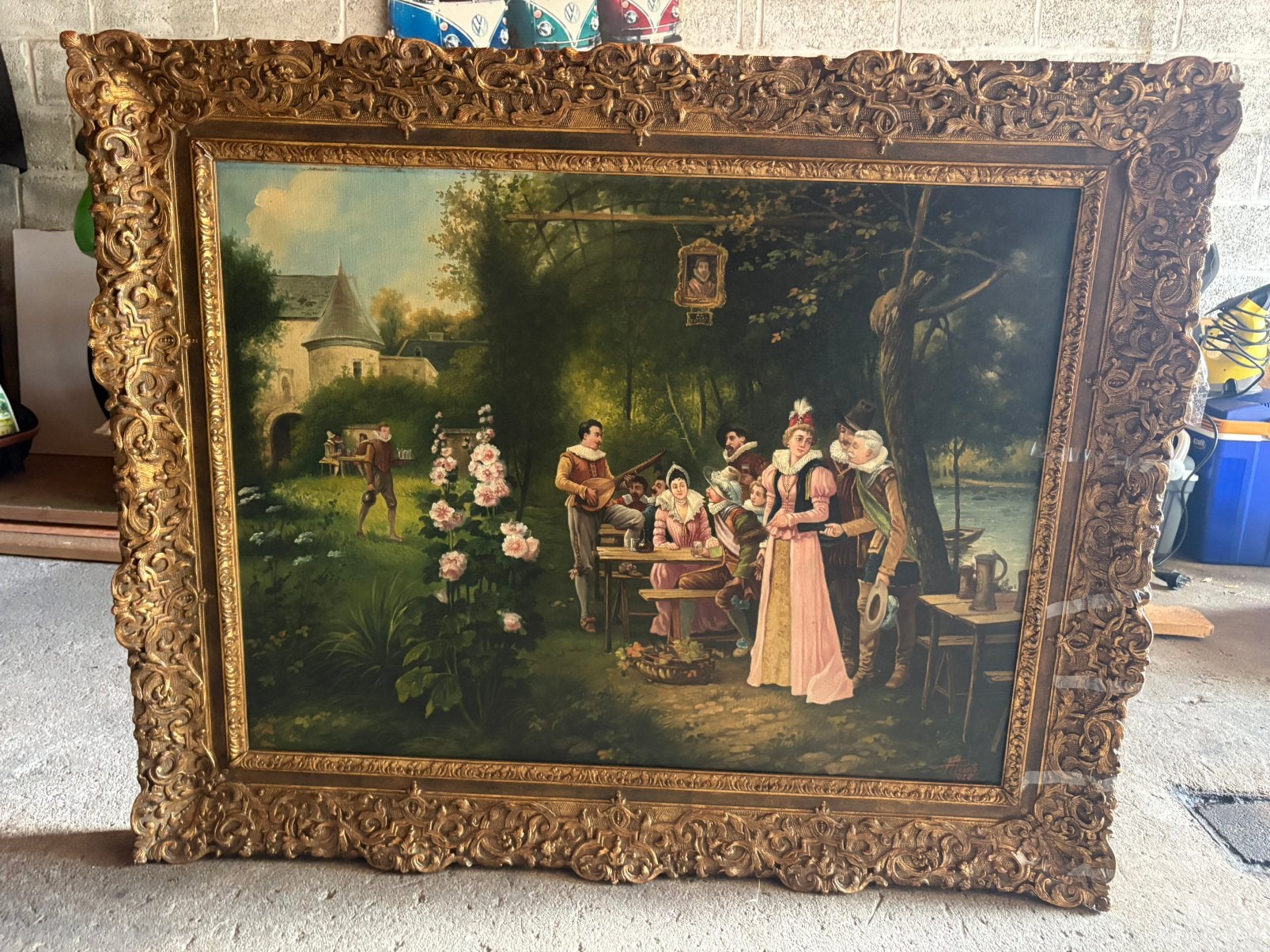 Tableau d époque 1929 avec le cadre, Antiquités & Art, Enlèvement ou Envoi