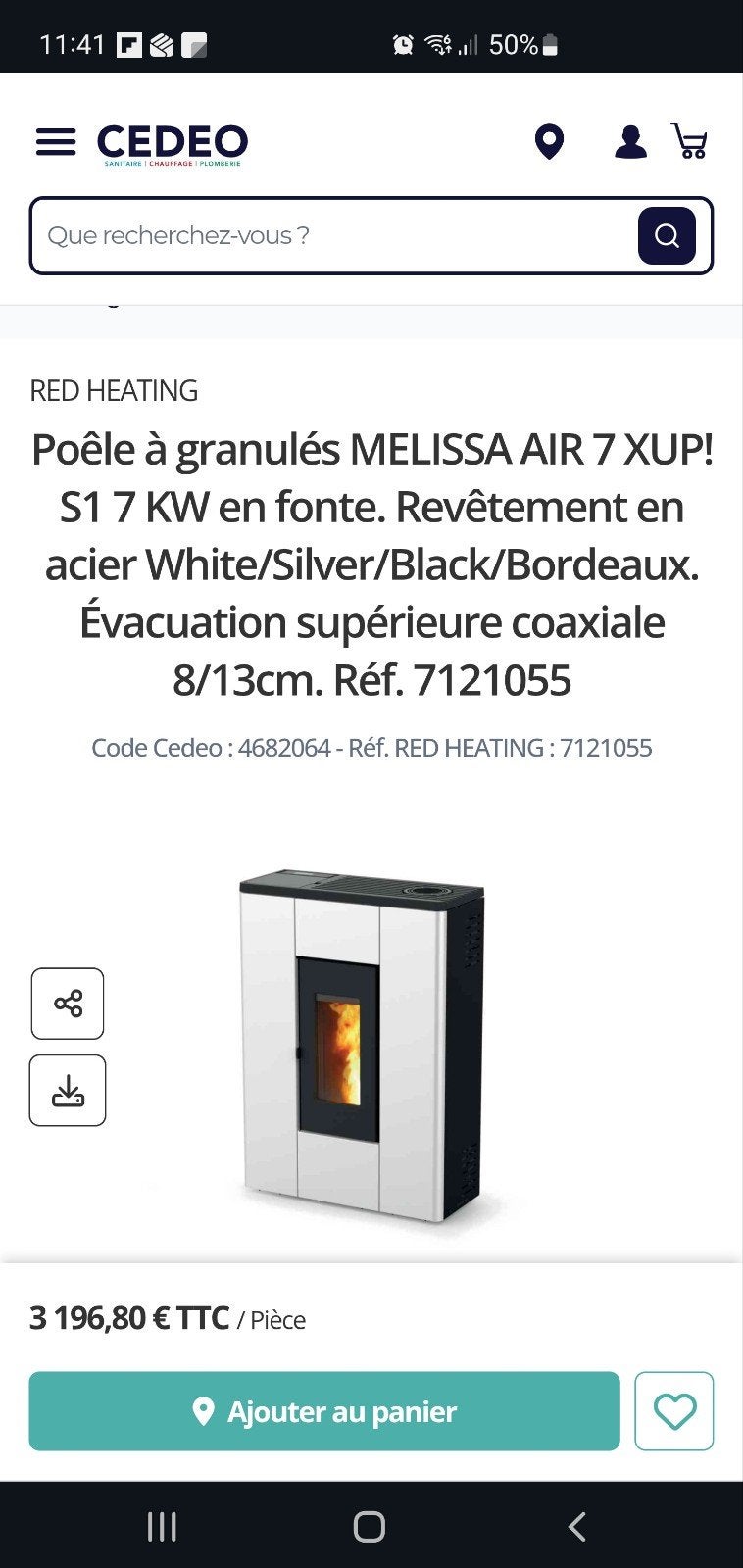poêle à granulés neuf, Enlèvement
