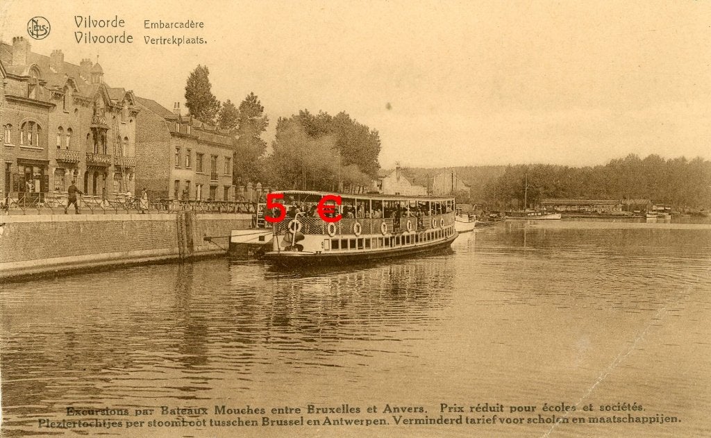 carte postale - point de départ de la croisière - Vilvorde, Envoi
