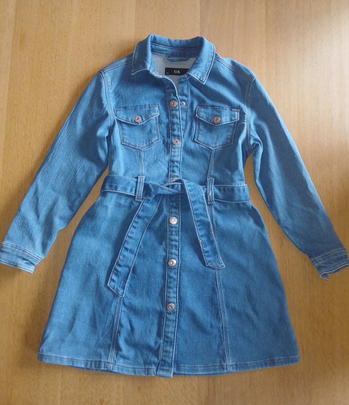 Spijkerjurk met lange mouwen maat 8 jaar - C&A, Kinderen en Baby's, Kinderkleding | Maat 128, C&A, Meisje, Ophalen of Verzenden