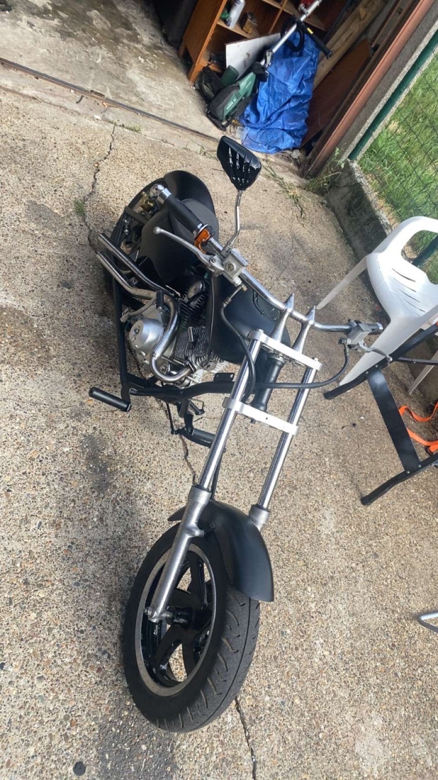 Mini chopper 50cc, Vélos & Vélomoteurs, Mini Bikes, Midi Bikes & Pit Bikes, Enlèvement, Utilisé, Autres types, Frein à disque