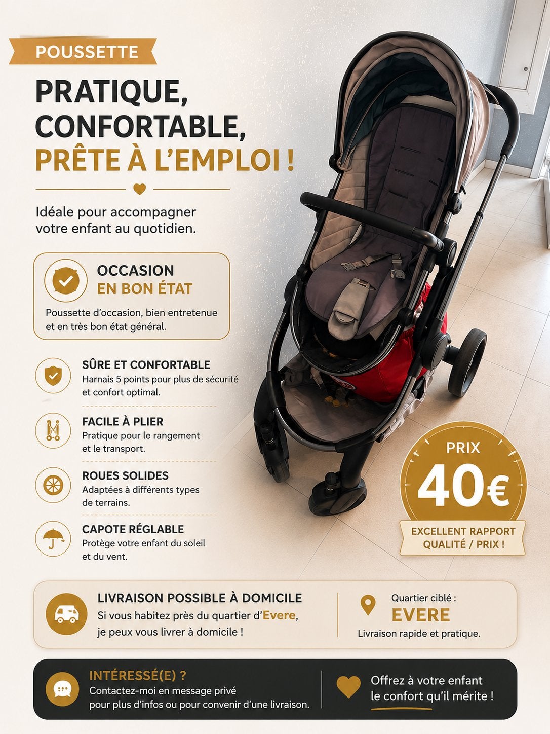 Poussette iCandy, Enlèvement, Comme neuf