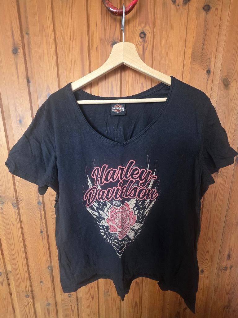 T-shirt harley davidson, Ophalen, Zwart, Korte mouw, Harley davidson