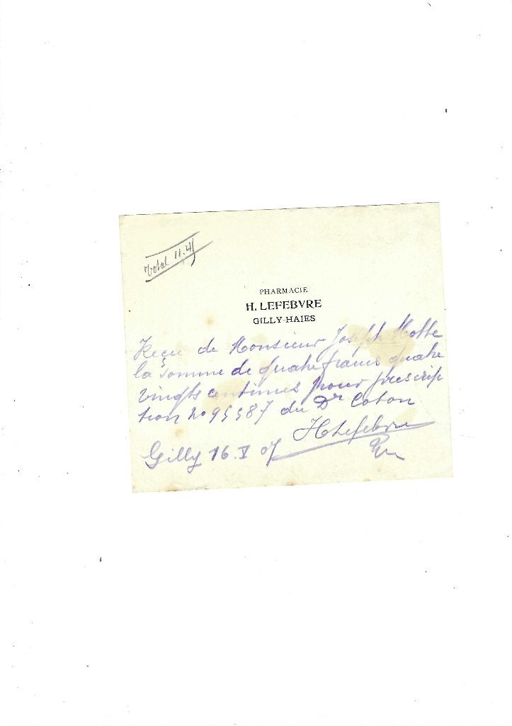 Ancien reçu 1907, Collections, Enlèvement ou Envoi, Utilisé
