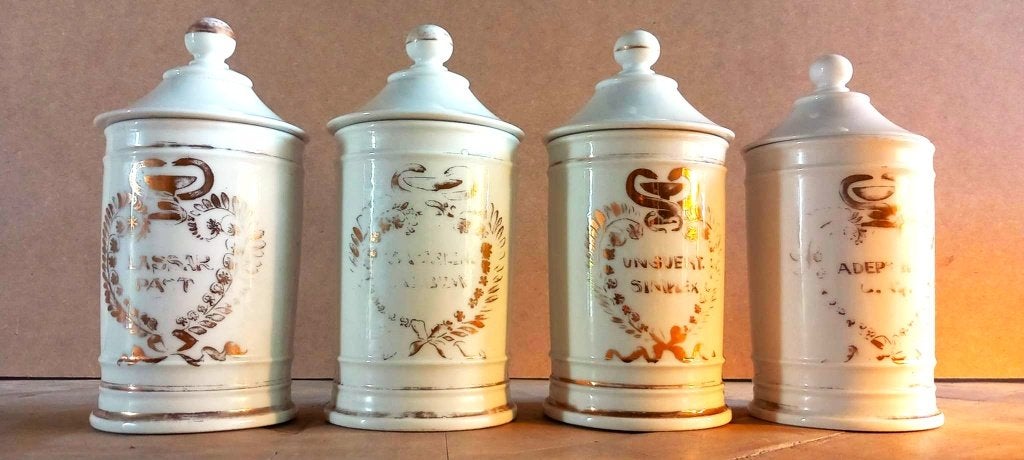Perignem Apothekerspotten (4) | Vintage keramiek 1950-1960, Antiek en Kunst, Ophalen of Verzenden