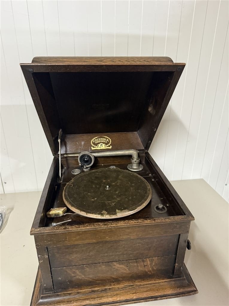 Tafelgrammofoon Columbia Grafonola D-2 C.1918 zie fotos, Audio, Tv en Foto, Platenspelers, Ophalen of Verzenden, Gebruikt