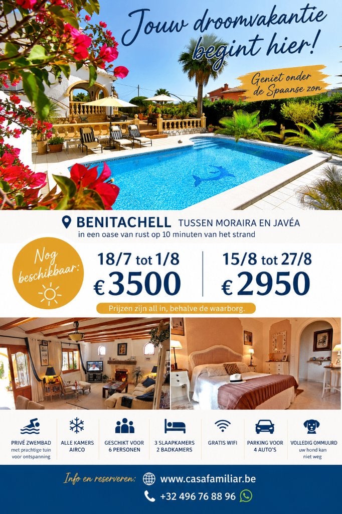 Vankantie villa aan de Costa Blanca (Benitachell), Propriétaire, Lit enfant, Maison de campagne ou Villa, Campagne