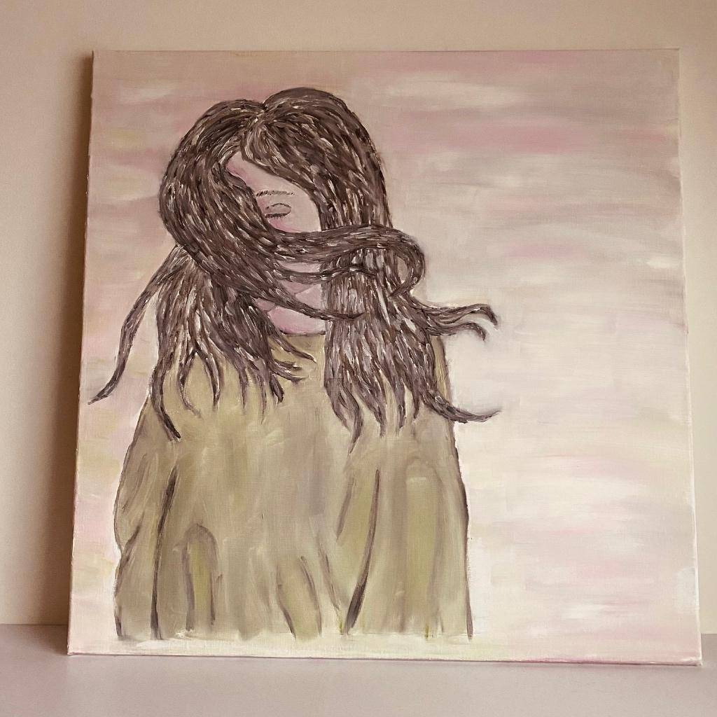 schilderij drieluik acryl 50x50, Ophalen