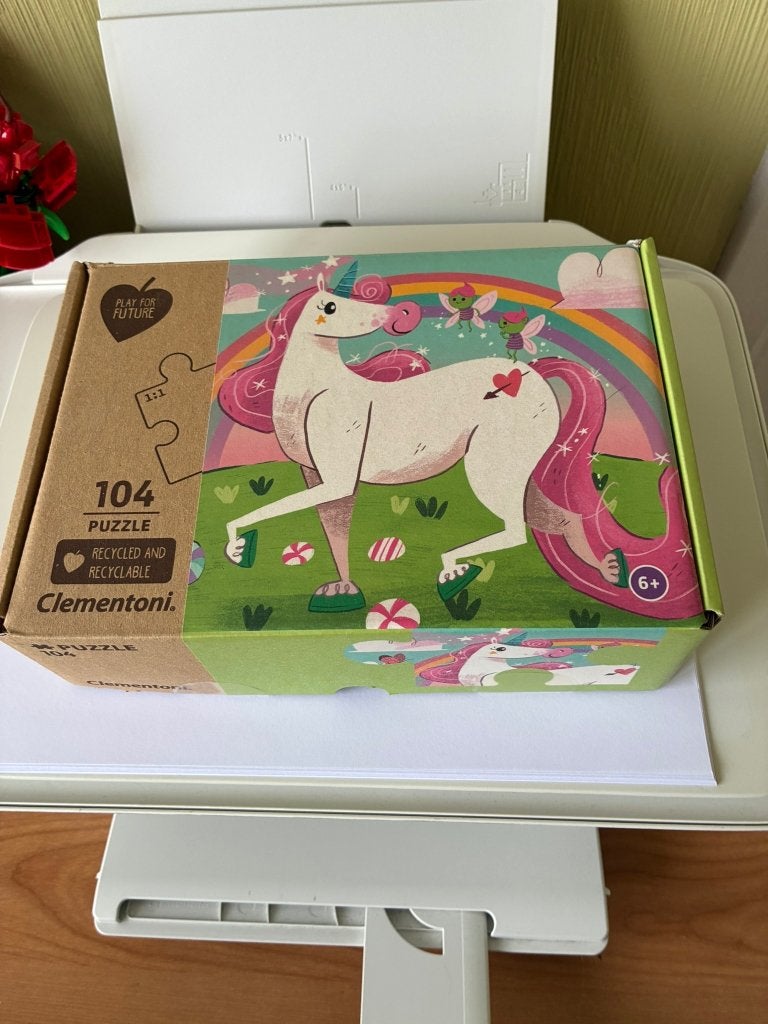 kinderpuzzel "unicorn" Clementoni 104 stukjes, Kinderen en Baby's, Speelgoed | Kinderpuzzels, Ophalen of Verzenden, Meer dan 50 stukjes