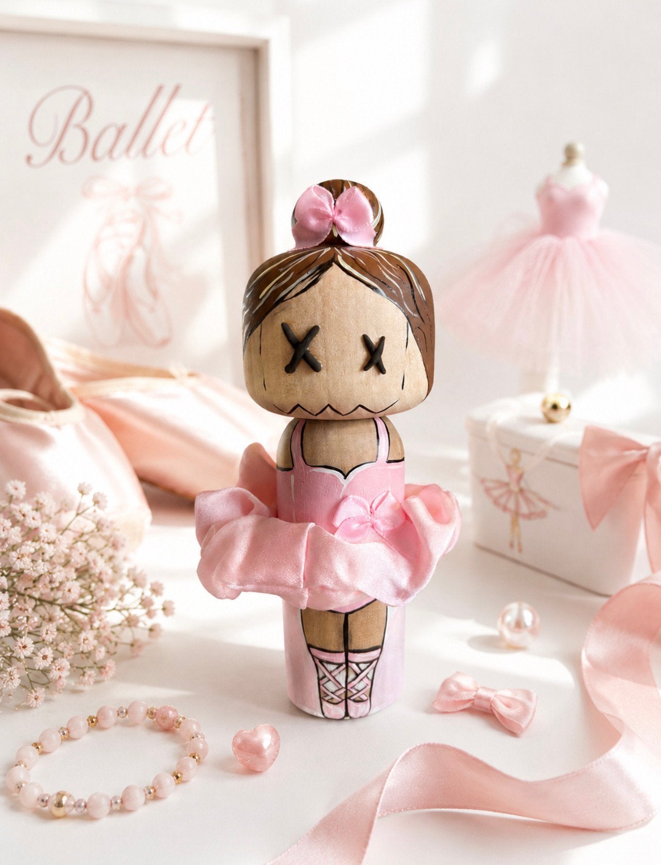 Ballerina BunXx kokeshi doll, Verzenden, Zo goed als nieuw