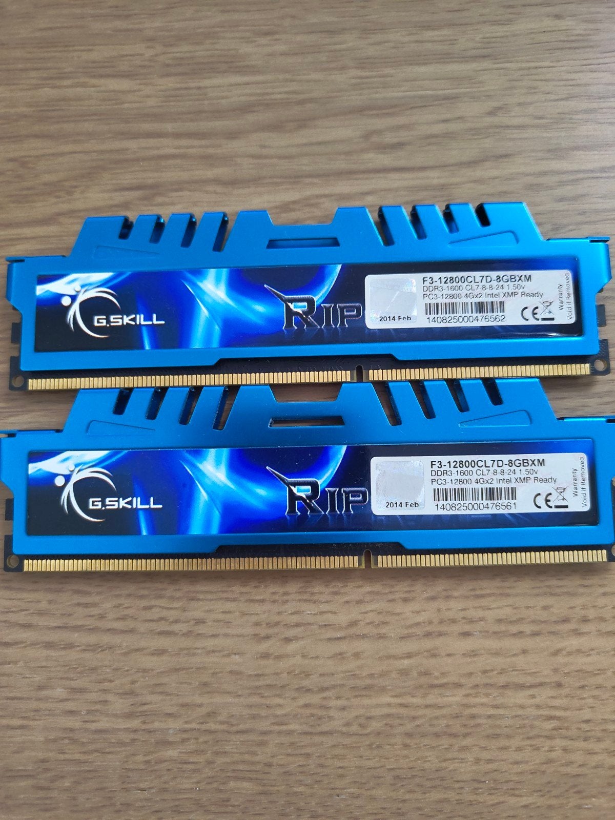 RAM G SKILL 2x8Gb DDR3 1600Mhz, DDR3, Ophalen of Verzenden, Zo goed als nieuw, Desktop